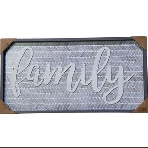 White 'Family' Wood Wall Decor Modern Rustic Home Decor 24.5in x 12.5in